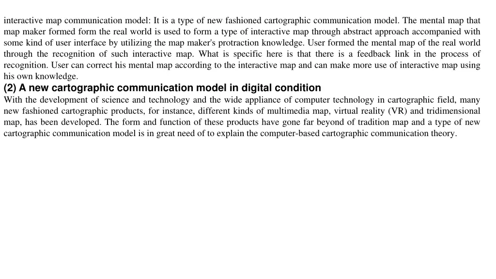 interactive map communication model it is a type