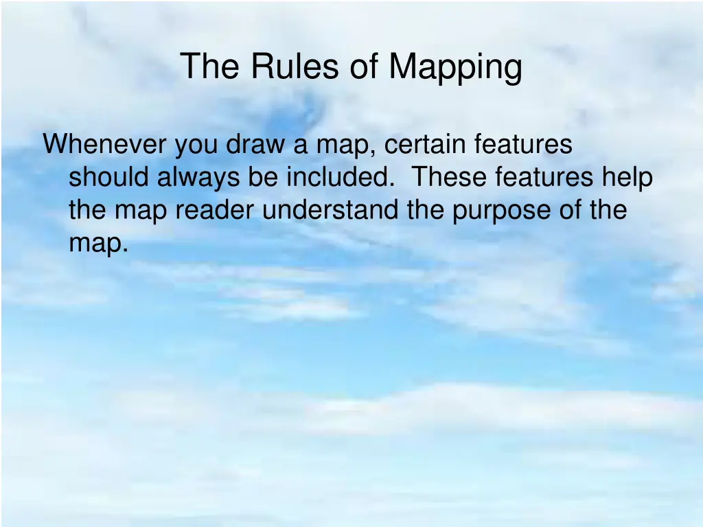 the rules of mapping