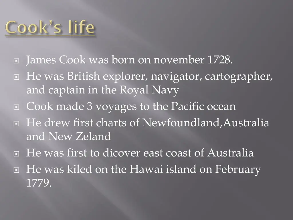 james cook was born on november 1728