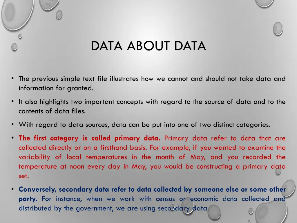 data about data 1