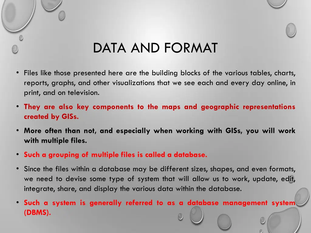 data and format 5