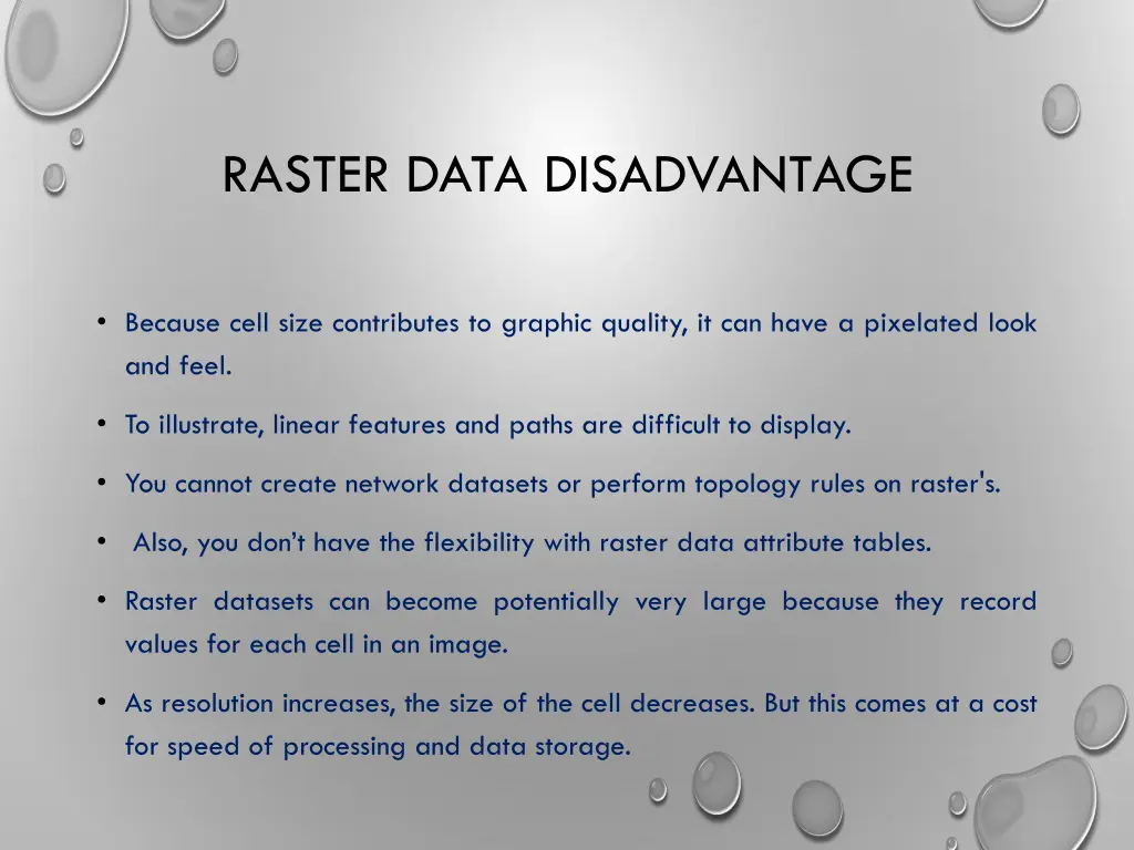 raster data disadvantage