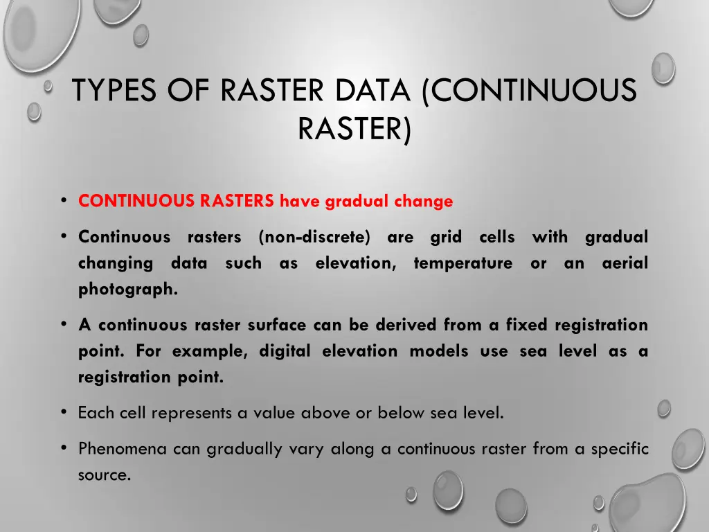 types of raster data continuous raster