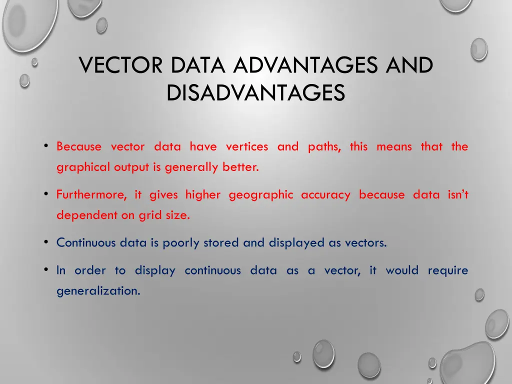 vector data advantages and disadvantages