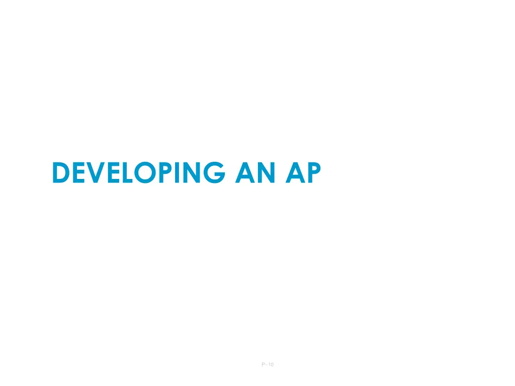 developing an ap