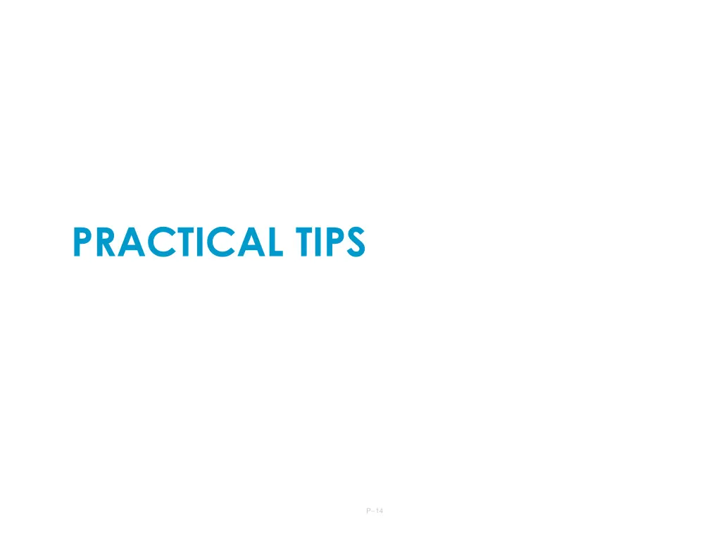 practical tips