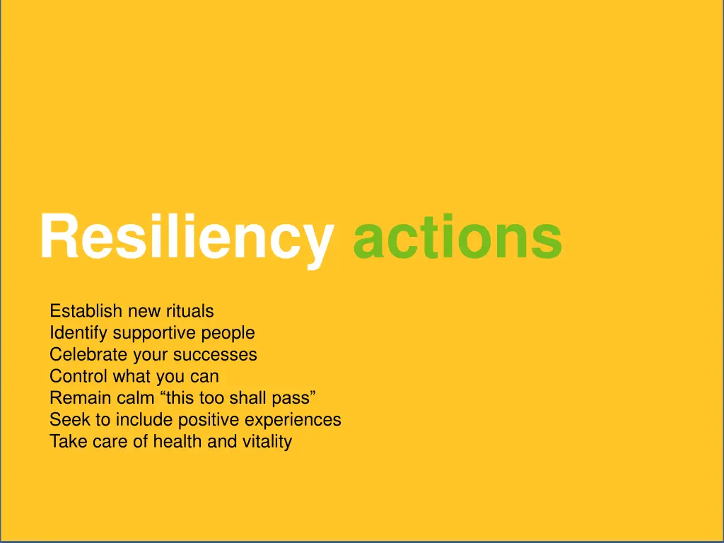 resiliency actions