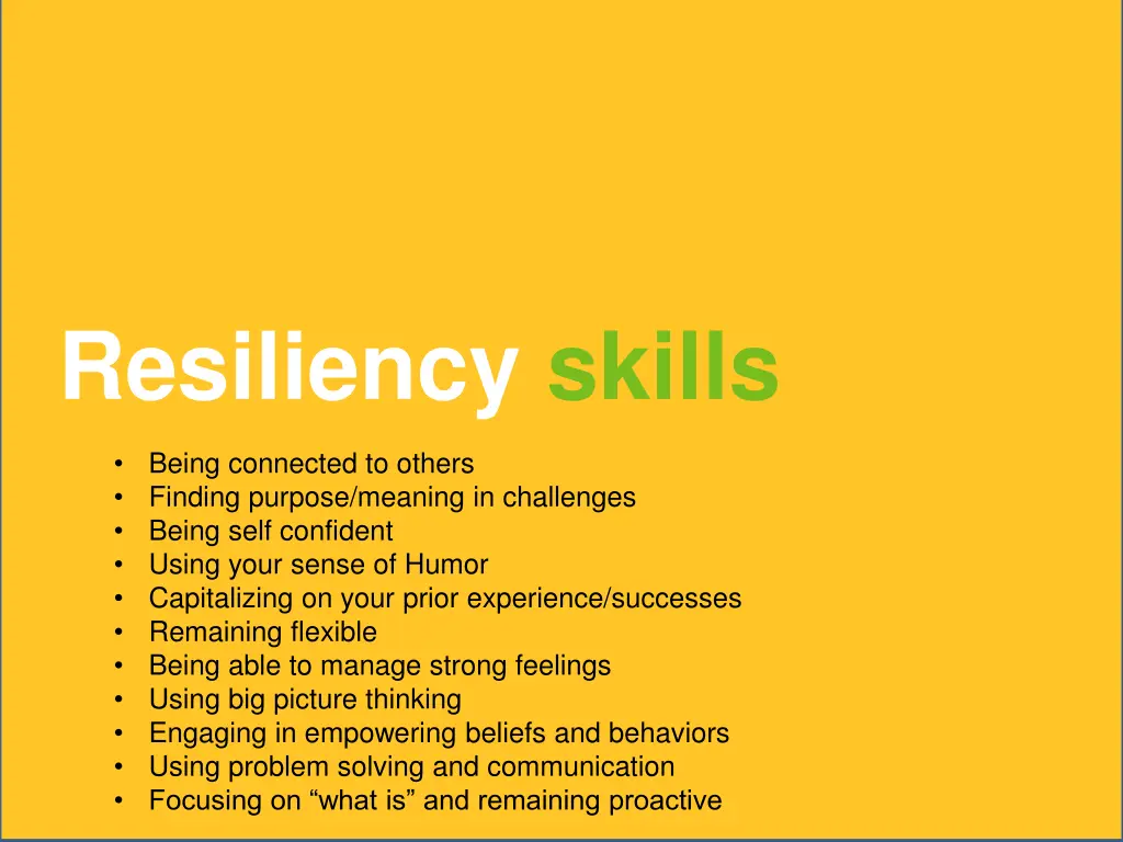 resiliency skills