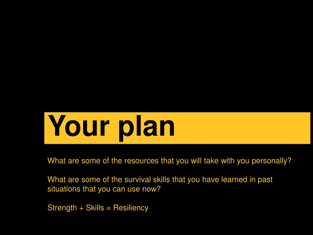 your plan