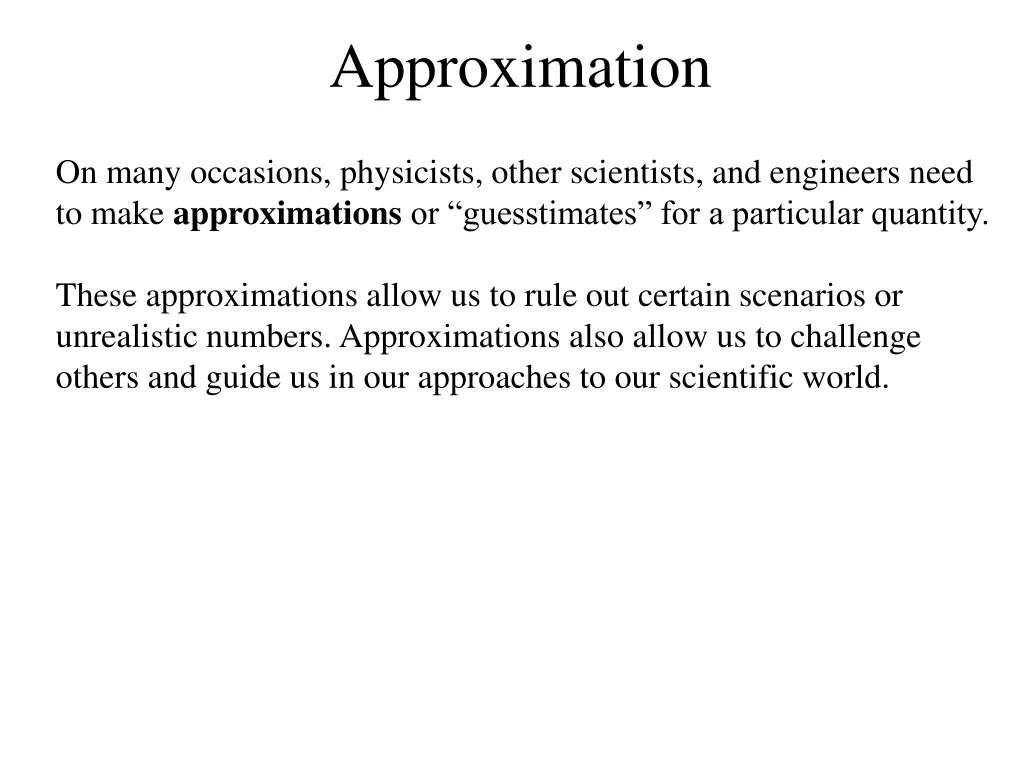 approximation