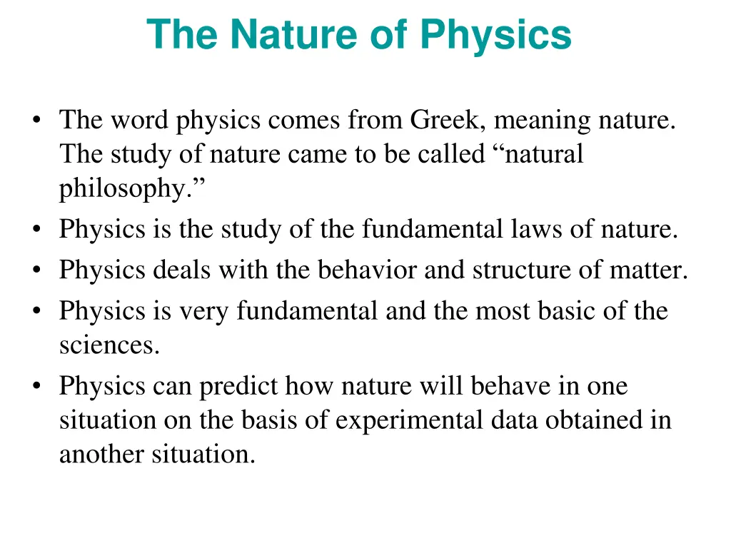 the nature of physics