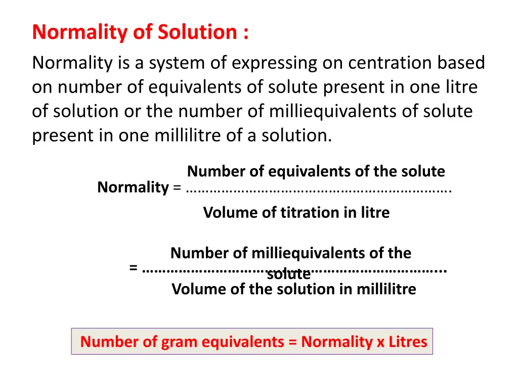 normality of solution normality is a system