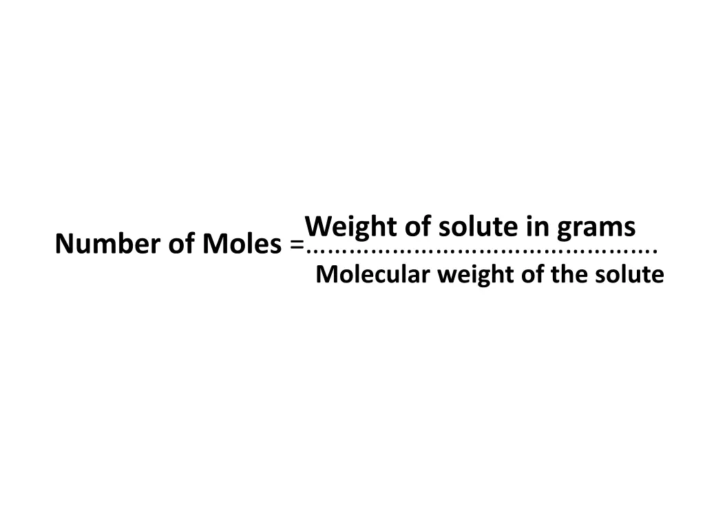 weight of solute in grams