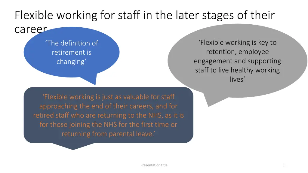 flexible working for staff in the later stages