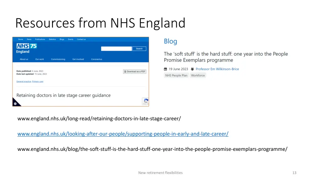 resources from nhs england