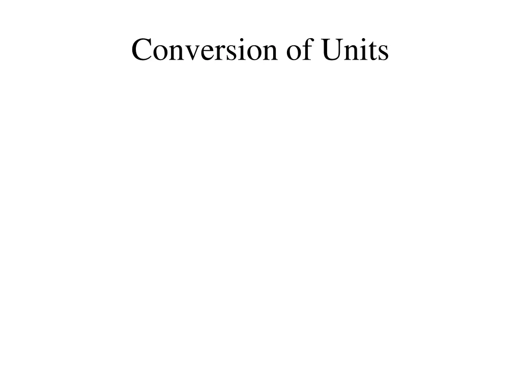 conversion of units