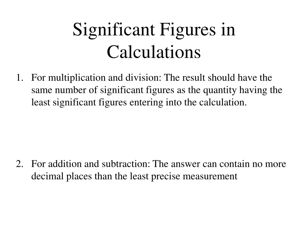 significant figures in calculations