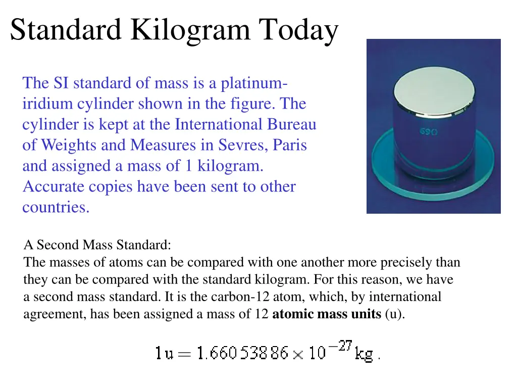 standard kilogram today