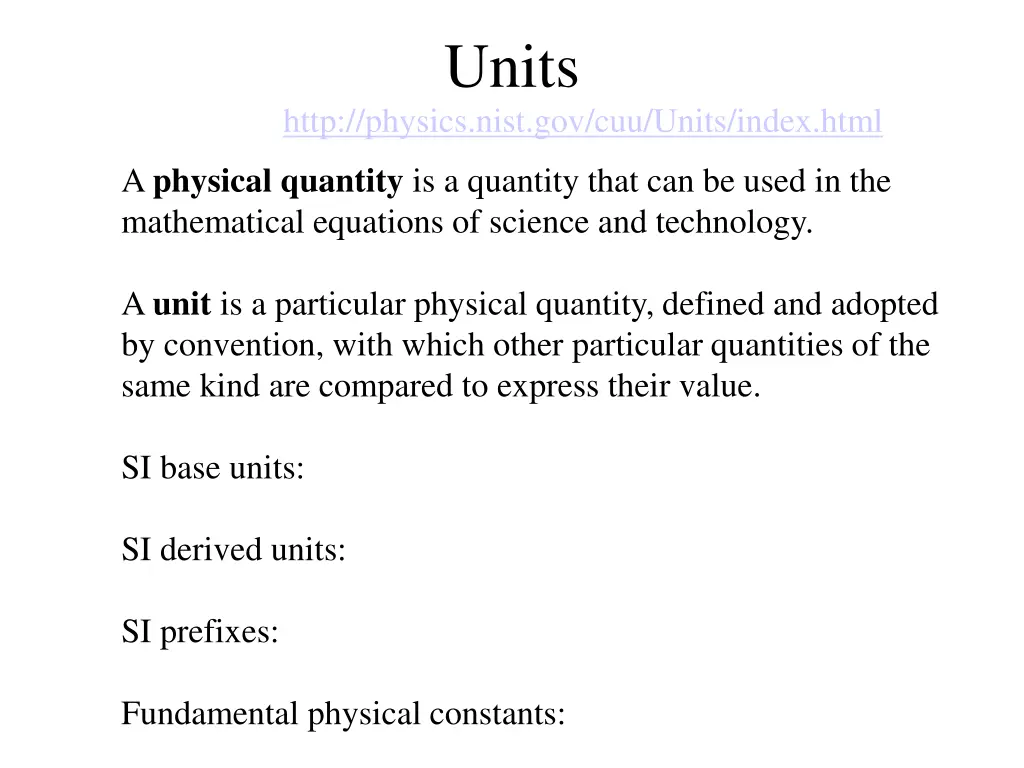 units