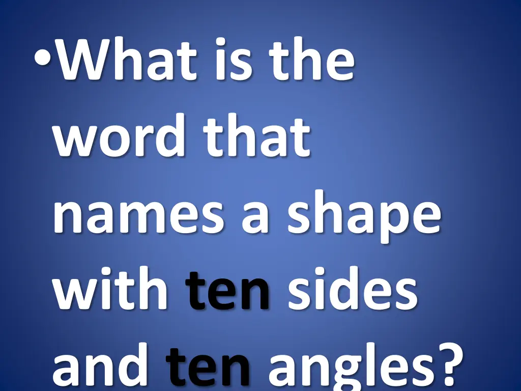 what is the word that names a shape with