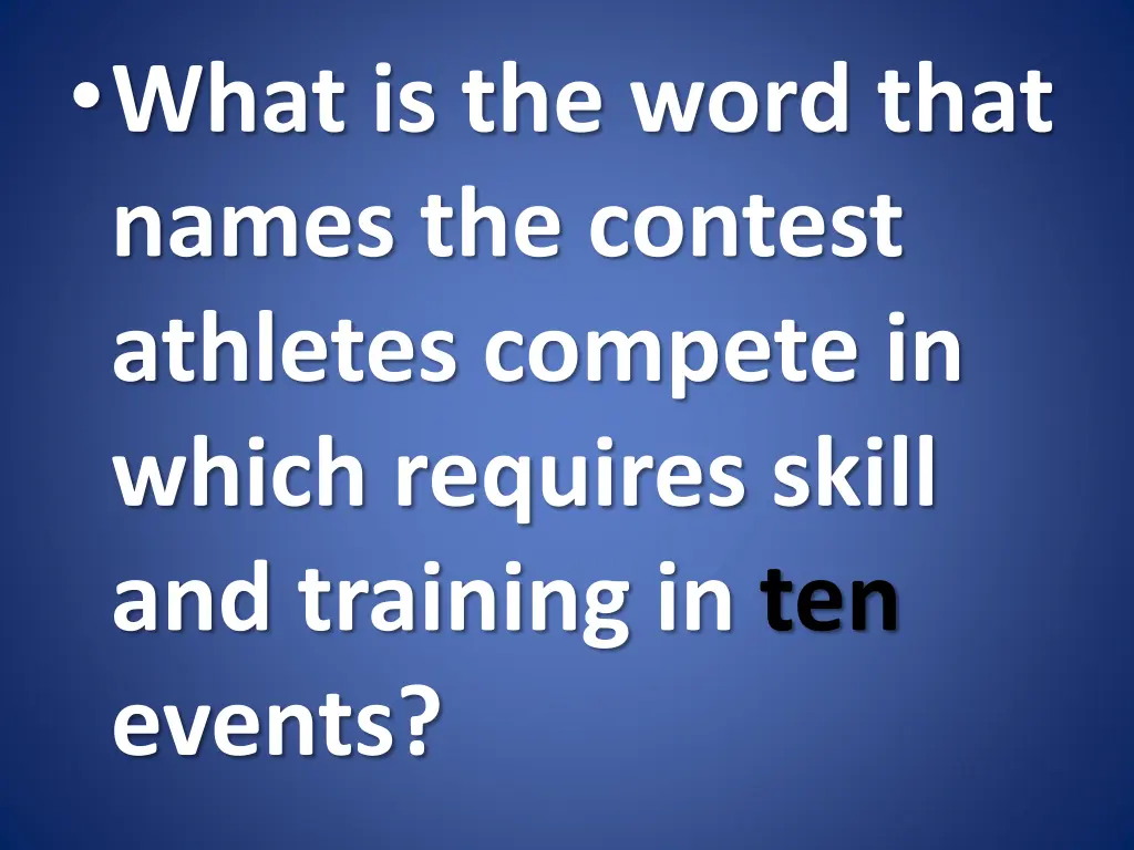 what is the word that names the contest athletes