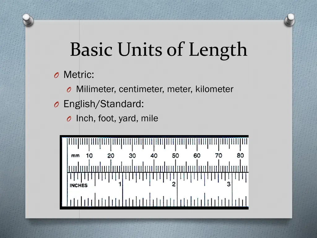 basic units of length