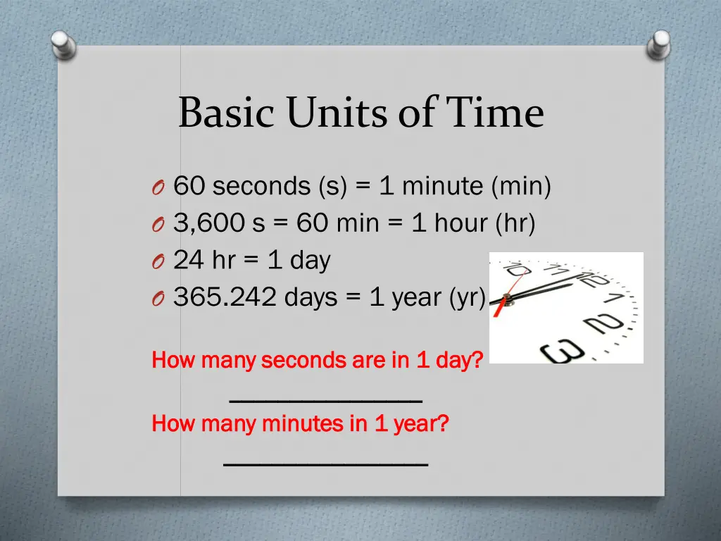 basic units of time