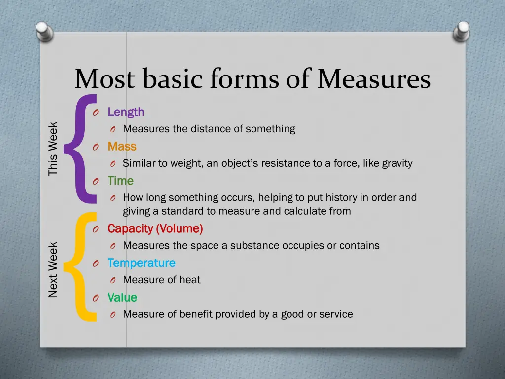 most basic forms of measures