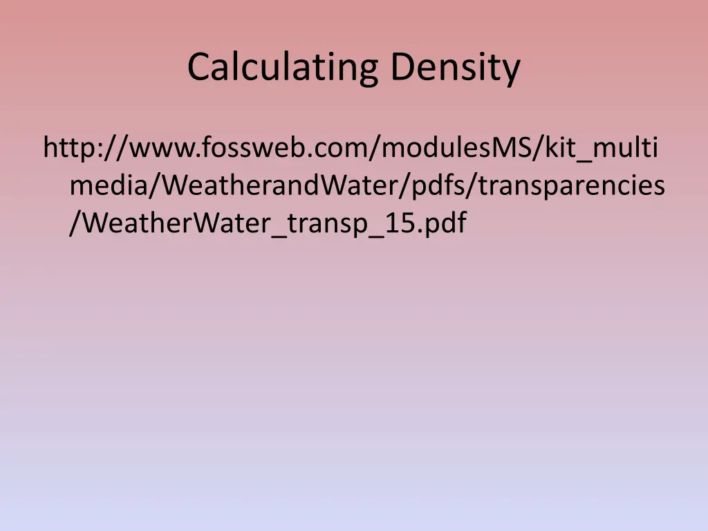 calculating density