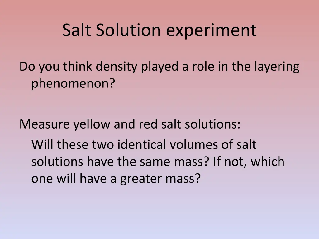 salt solution experiment