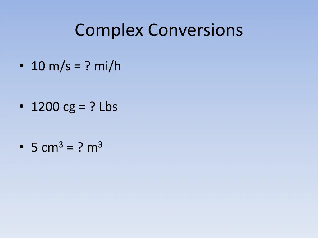 complex conversions