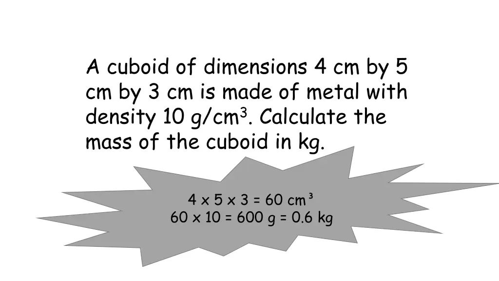 a cuboid of dimensions