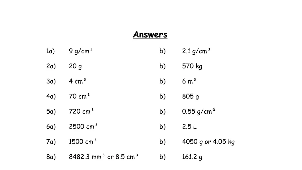 answers