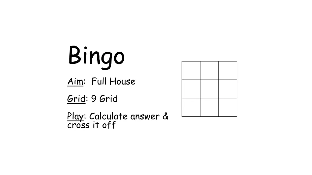 bingo aim full house