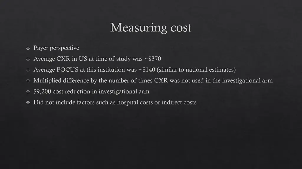 measuring cost