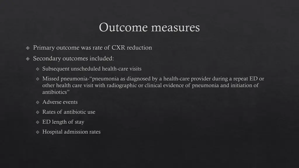 outcome measures