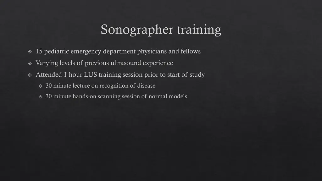 sonographer training