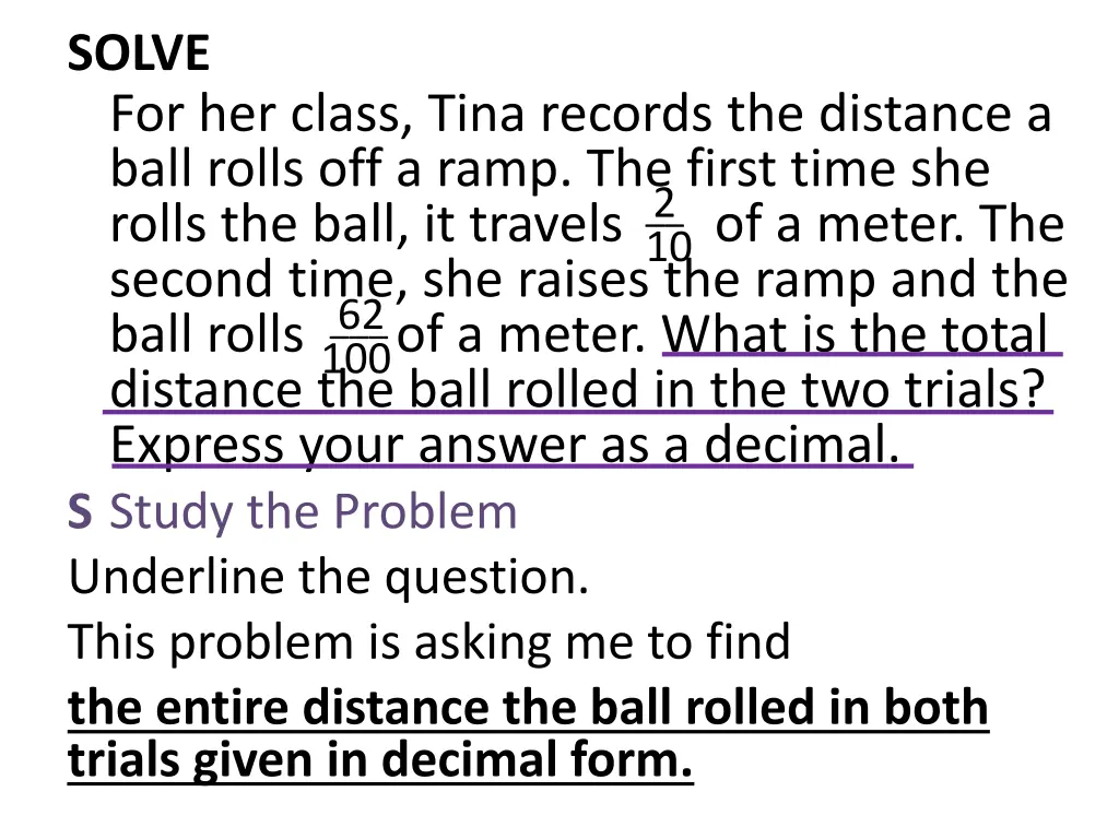 solve for her class tina records the distance