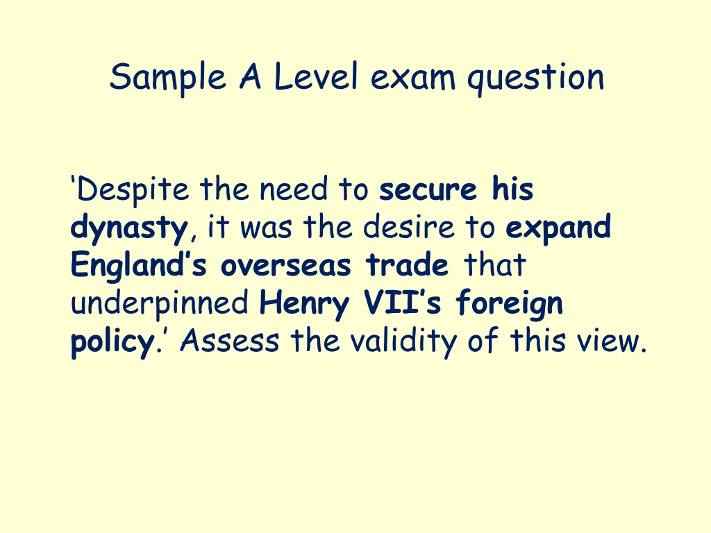 sample a level exam question