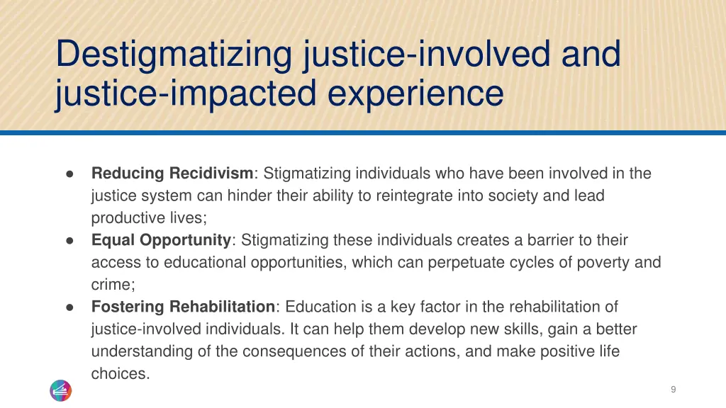 destigmatizing justice involved and justice