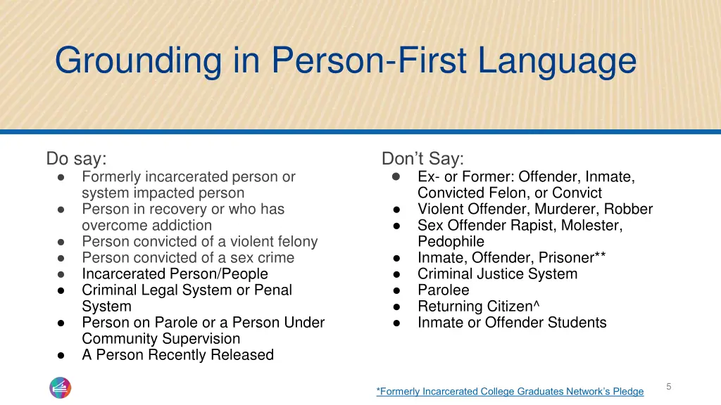 grounding in person first language