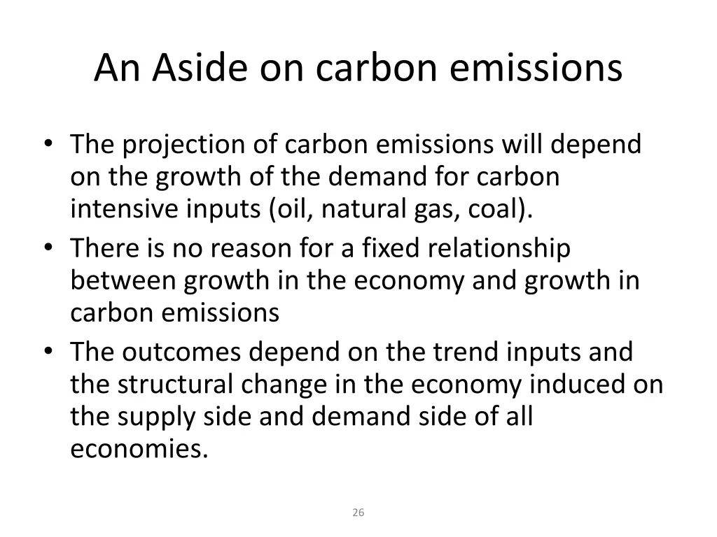 an aside on carbon emissions