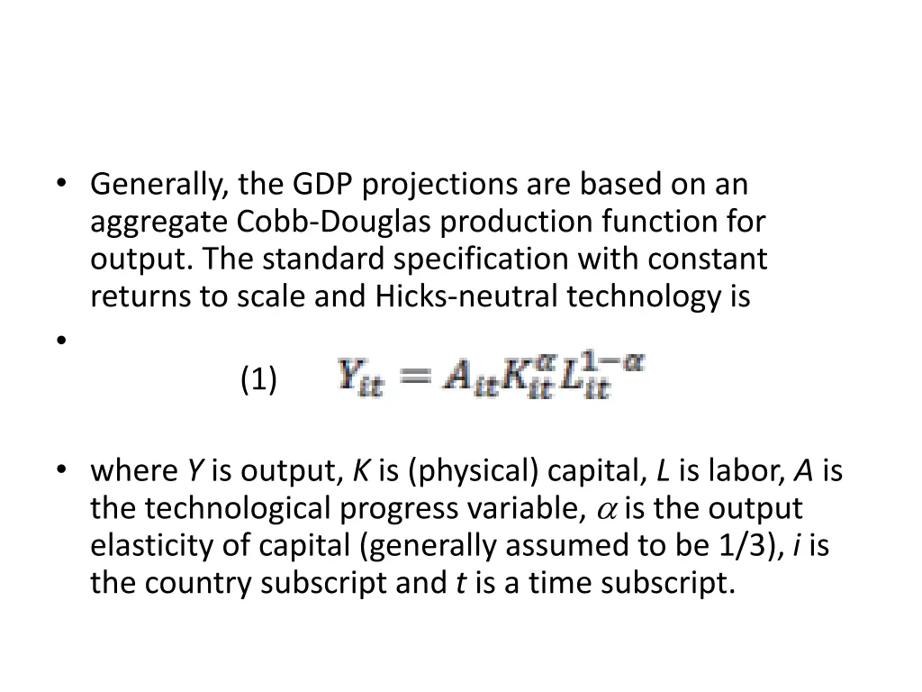 generally the gdp projections are based