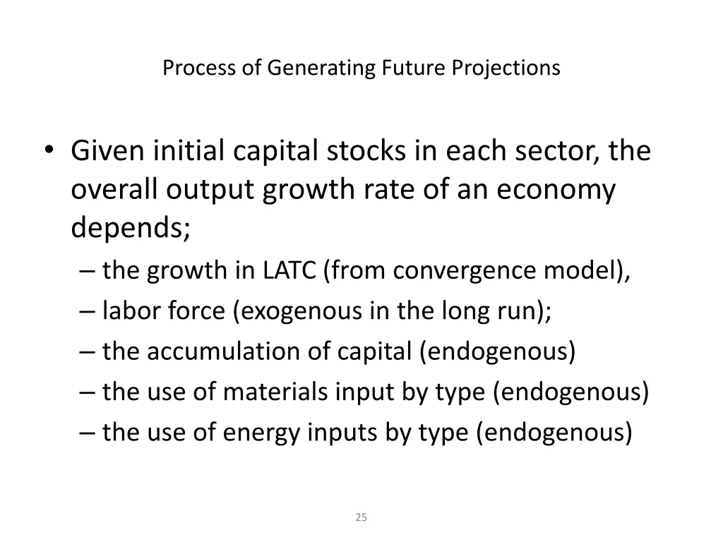 process of generating future projections