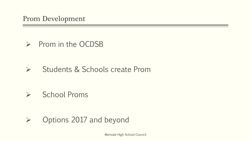 prom development