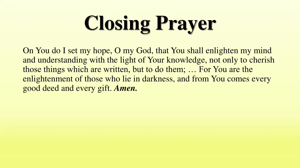 closing prayer