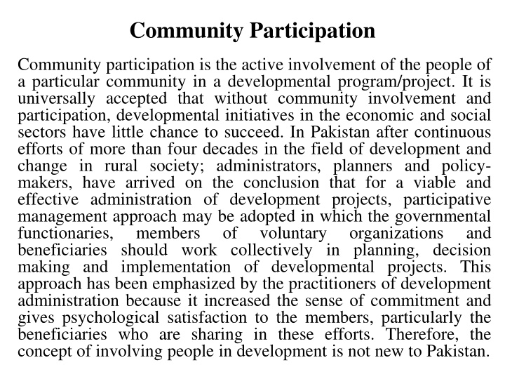 community participation