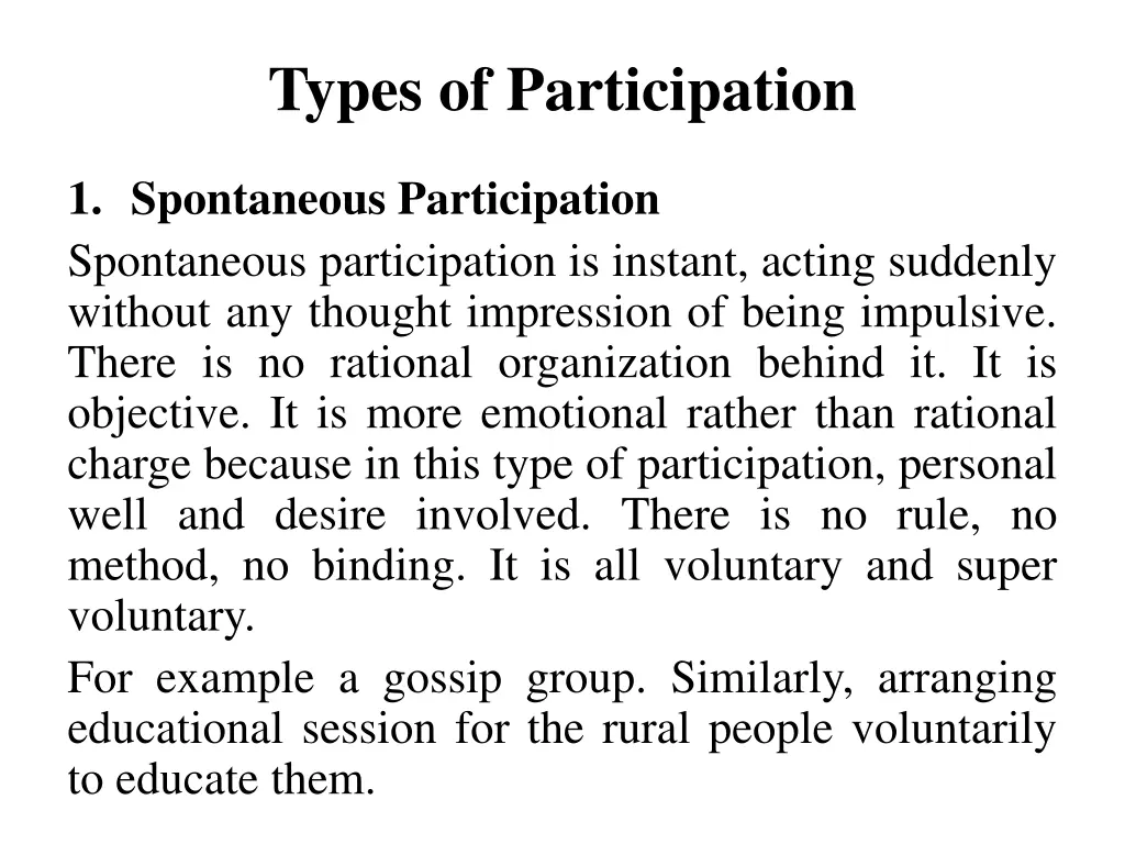 types of participation 1