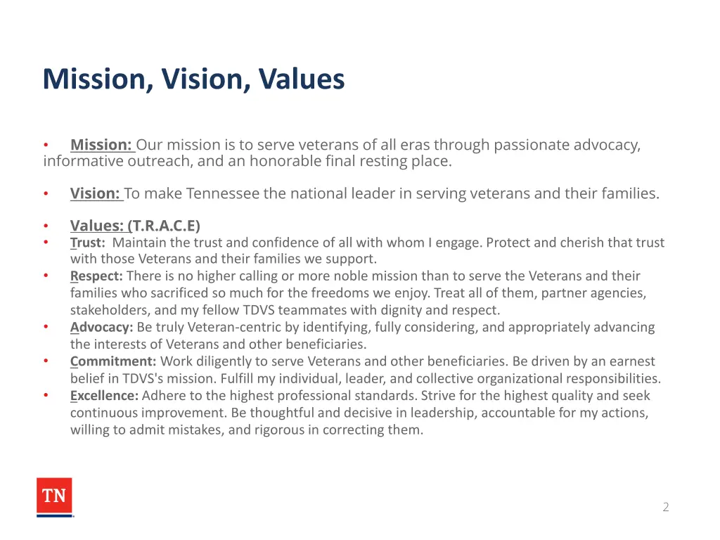 mission vision values