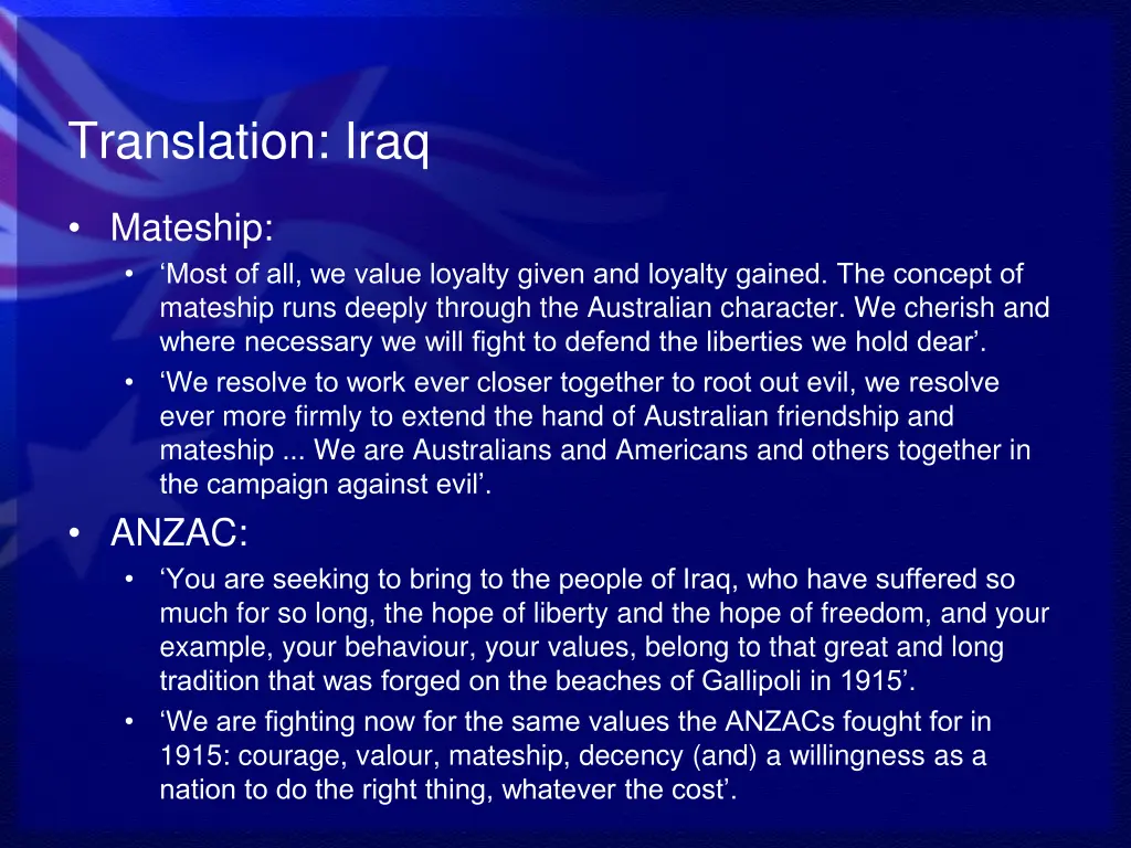 translation iraq